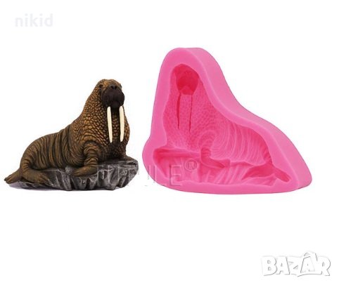 Морж силиконов молд форма декорация торта фондан шоколад и др., снимка 1