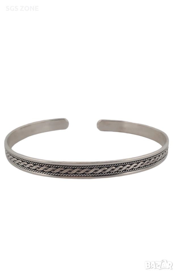 Стилна гривна от сребро 925, снимка 1