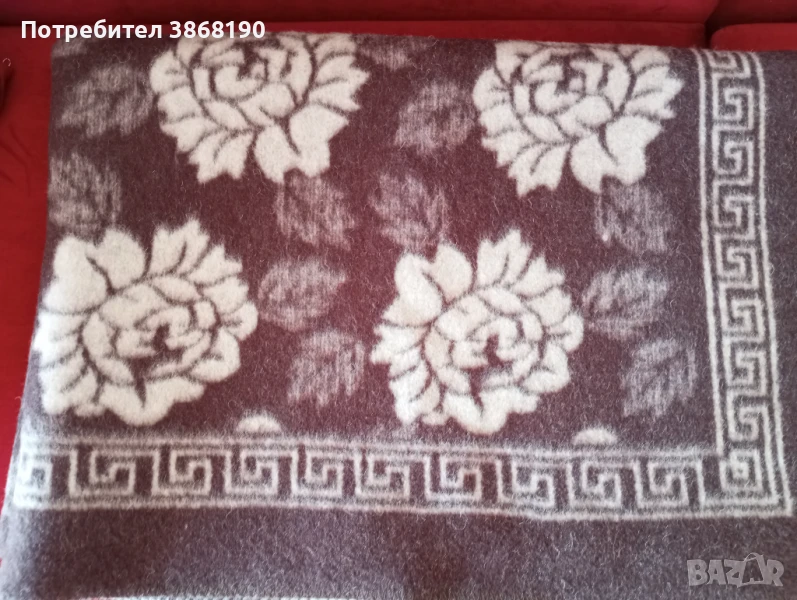 Единично вълнено одеало 100% вълна, снимка 1