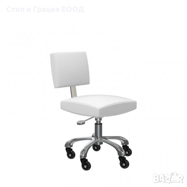 Козметичен стол - табуретка за педикюр Gordon W XS- бяла/черна 34/41 см, снимка 1