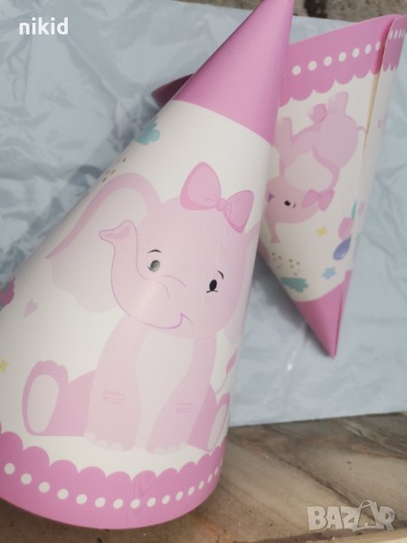 Слон слонче слончета картонена Голяма парти шапки шапка рожден ден, снимка 1