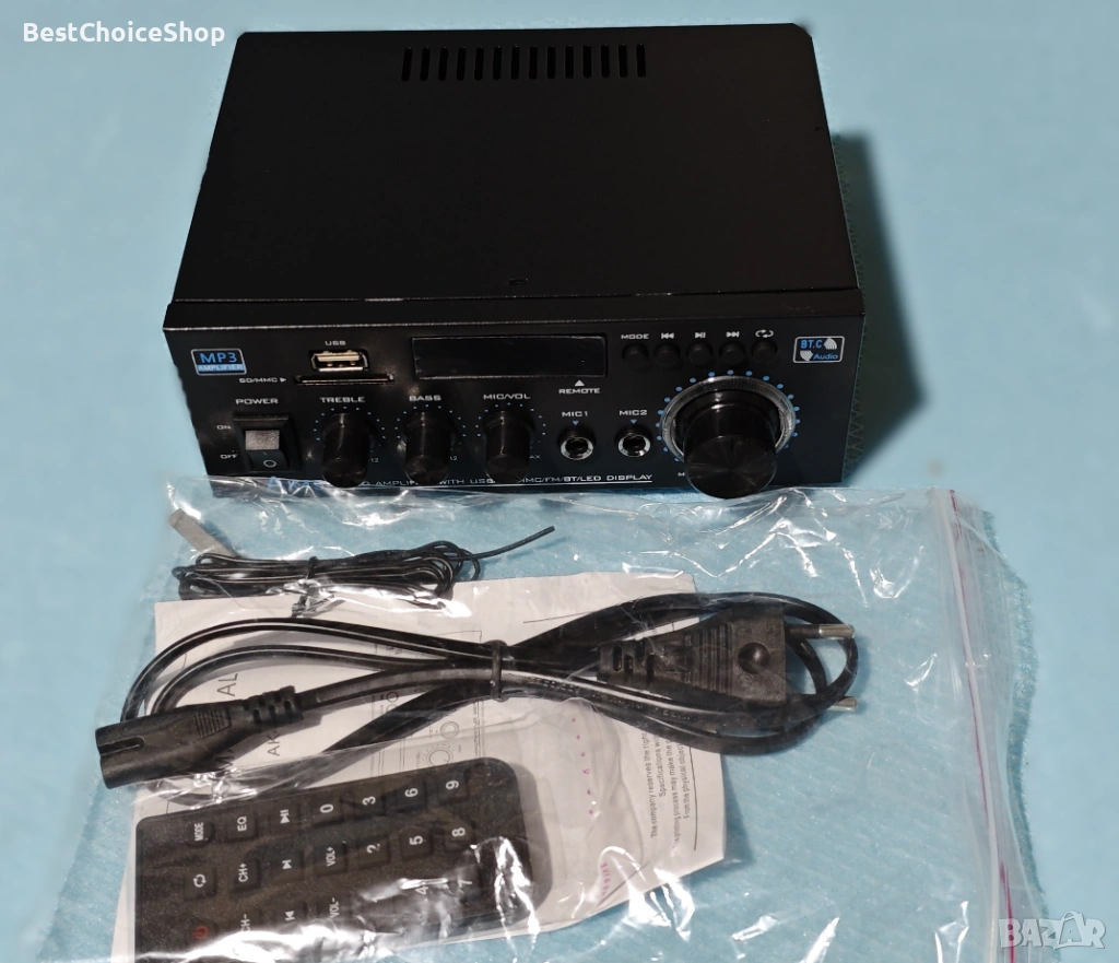 AK 45 HiFi стерео усилвател 40W x 2 Bluetooth 5.0 мини аудио приемник, снимка 1