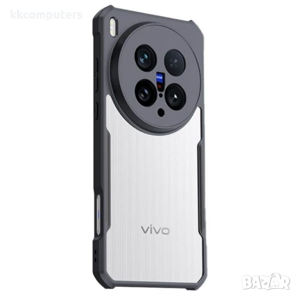 XUNDD Удароустойчив Калъф за vivo X200 Ultra 5G с Прозрачен Гръб и Скрийн Протектор – Черен, снимка 1