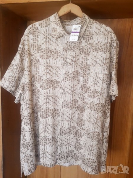 Нова Кафява мъжка риза с къс ръкав ГИГАНТ ХЛ+ , снимка 1