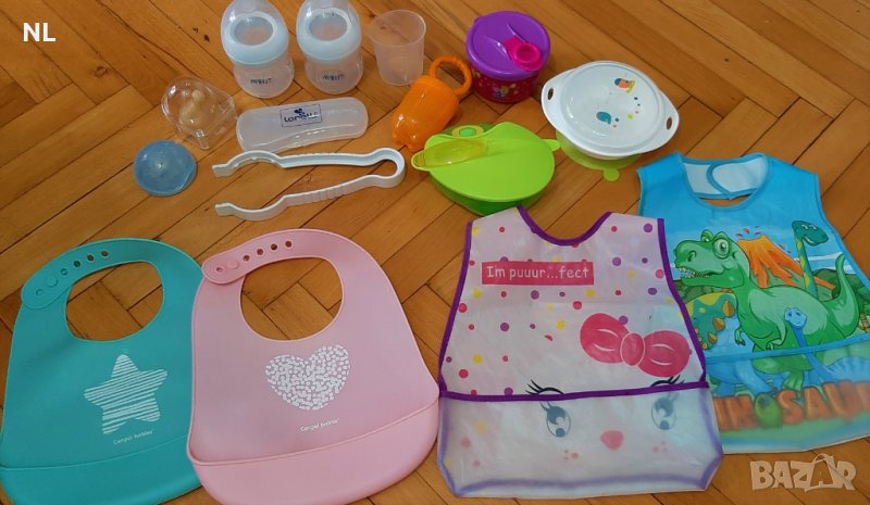 биберон и протектори Nuk,лигавче Canpol,купа за хранене,залъгалка,шампоан,пудра,четка, снимка 1