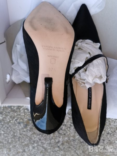 Daniele Ancarani кожа с косъм обувки испански естествен косъм, снимка 1
