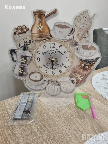 Диамантен часовник "Време за кафе ", снимка 1