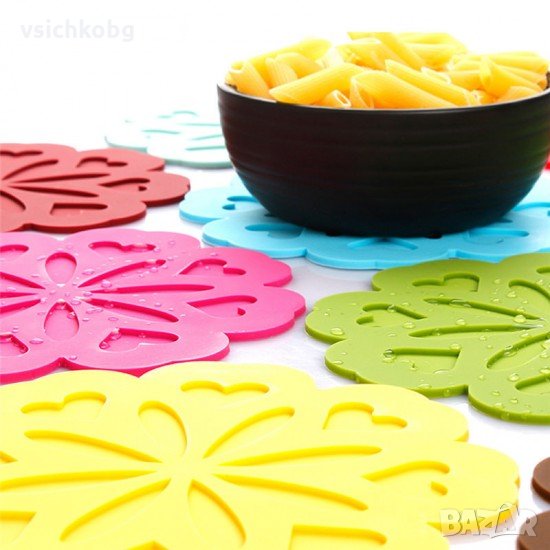 Комплект 3бр силиконова подложка за горещи съдове модел, снимка 1