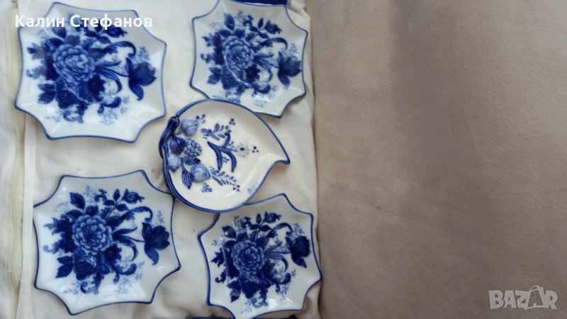 Комплект сухи мезета или нео друго 4 чинийки плюс купичка син лот, снимка 1