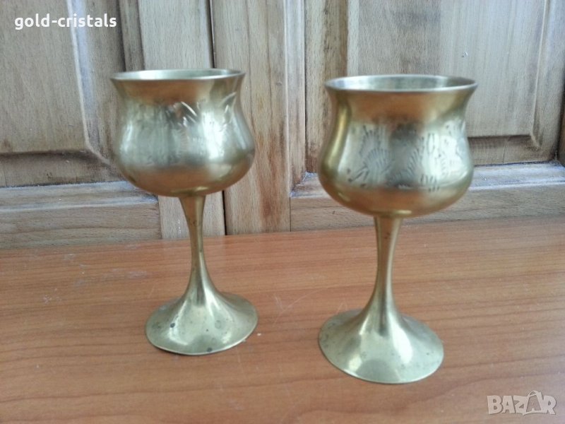 Две чаши от месинг гравирани , снимка 1