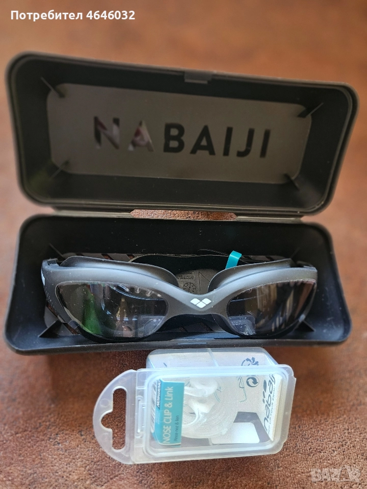 Очила за плуване Nabaiji + nose clip & link, снимка 1