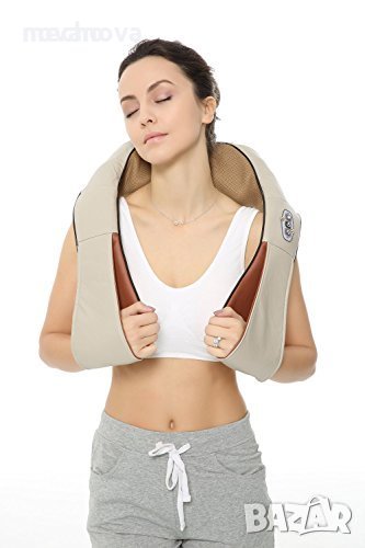 12V/220V 3D Шиацу масажор за врат гръб плешки и рамене с функция затопляне , снимка 1