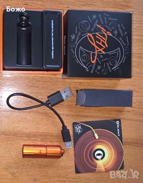 Нов LED фенер Olight iThx (22 грама до 180 лумена) - Оранжев, снимка 1