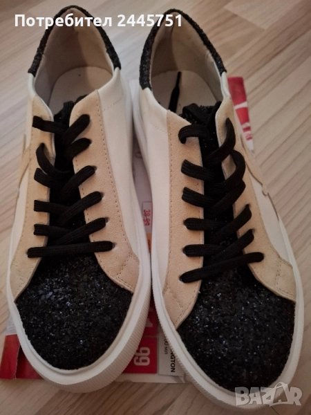 Кецове с брокат Dragonfly, естествена кожа, нови , снимка 1