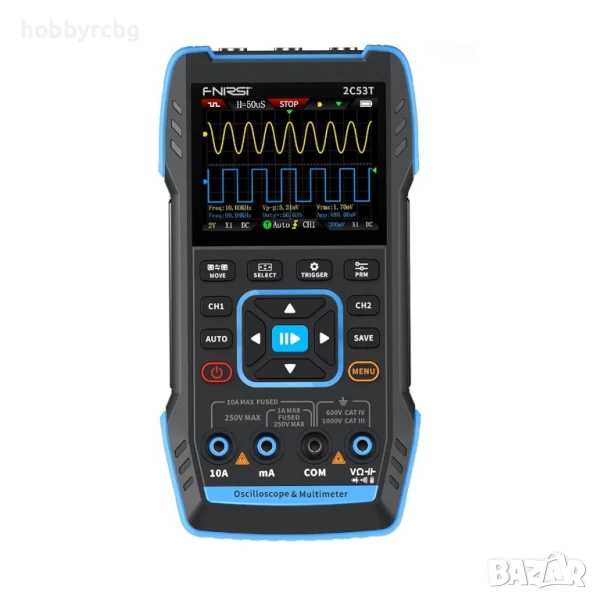 FNIRSI 2C53T Двуканален осцилоскоп, мултиметър и сигнал генератор, снимка 1