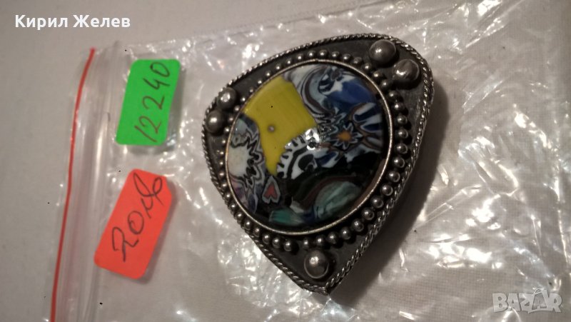 Венецианско стъкло МУРАНО Посребрено старо БИЖУ - 12240, снимка 1