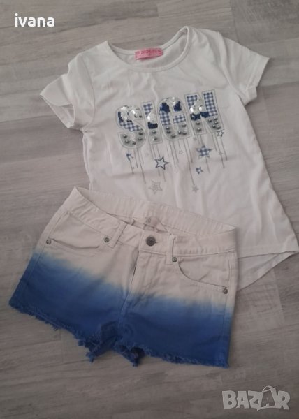 Дънкени панталонки с туника, снимка 1