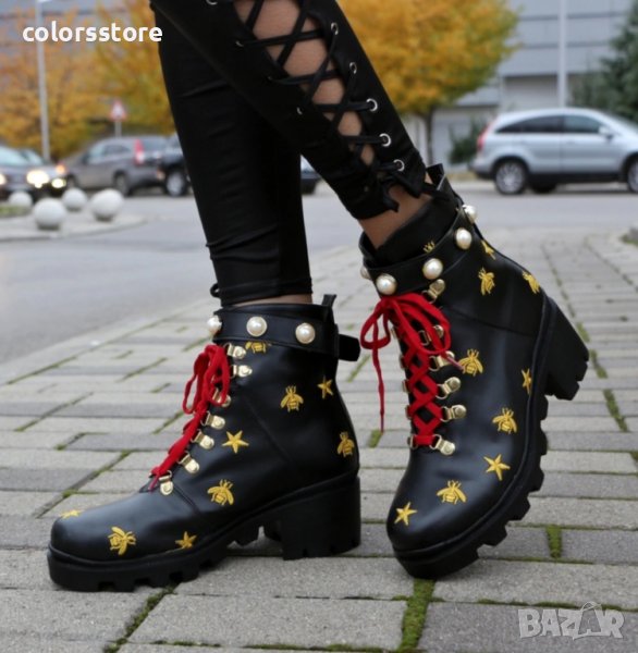 Боти на ток - черна кожа - MX15, снимка 1