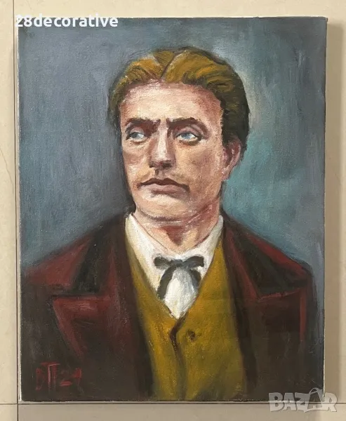 Картина Венелин Петров - “ Портрет на Васил Левски” масло върху платно, снимка 1