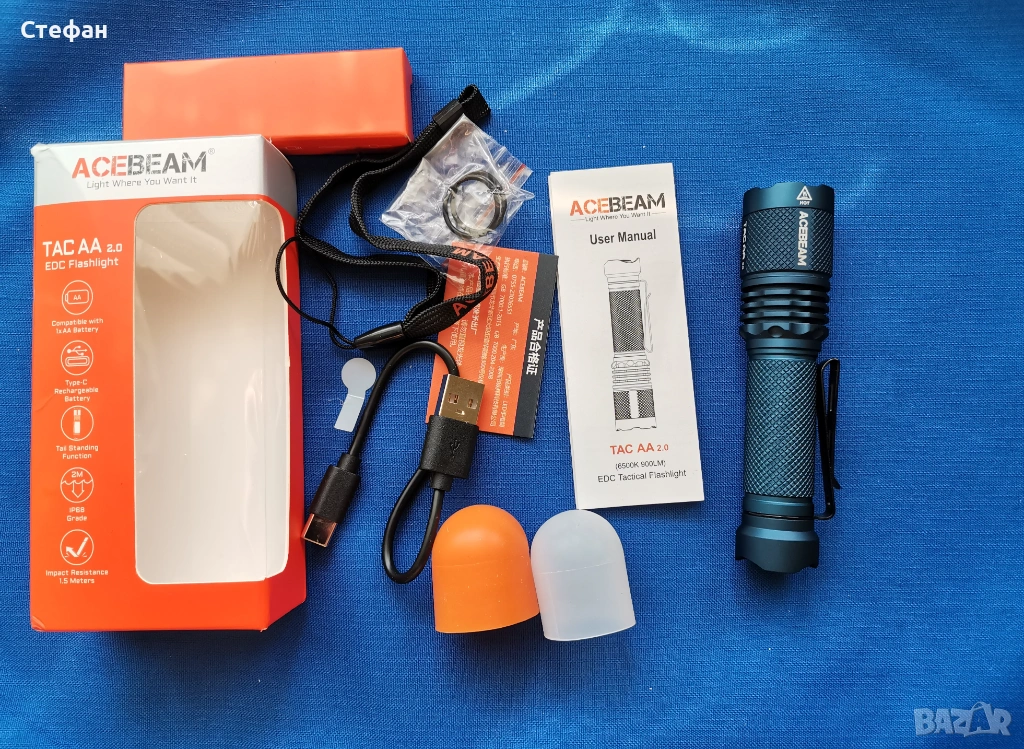 ХИТ ЦЕНА Джобно edc фенерче Acebeam, снимка 1