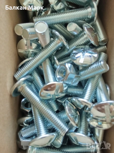 Болтове с полуобла глава и широка периферия Zn, PZ,М10х50 +гайки – 50 броя 🔩, снимка 1