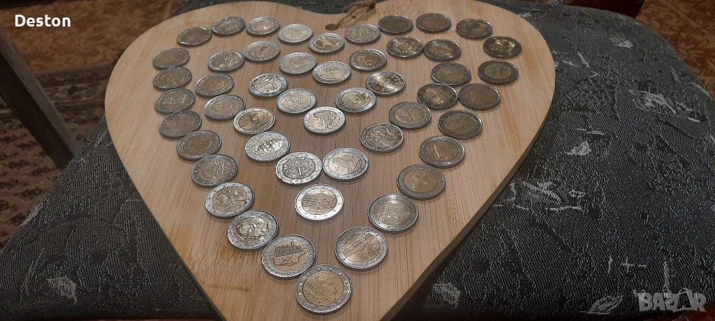 колекция от 2 евровизия монети, 50 броя, снимка 1