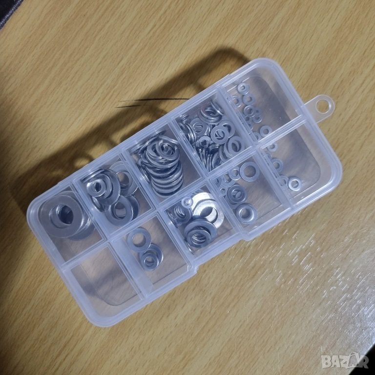 180 бр. комплект неръждаеми шайби, полирана повърхност, размери M2-M10, снимка 1