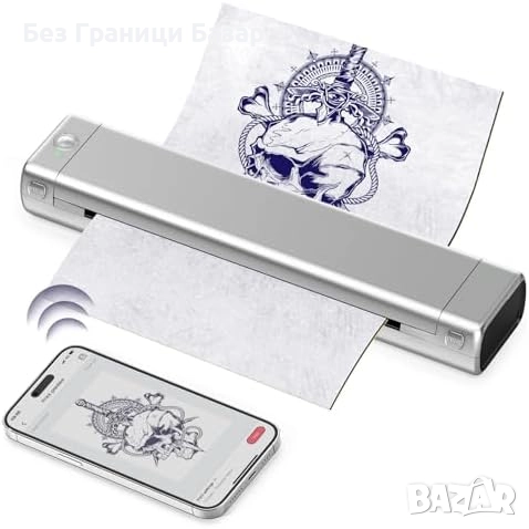 Нов Odaro Bluetooth Термален Принтер за Татуси Портативен и Без Мастило, снимка 1