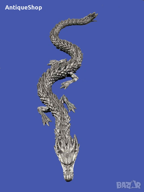 Китайски дракон 3D. Играчка. Сребрист, снимка 1