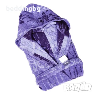 Дамски халат за баня с качулка в лилаво S-3XL – Яна Панагюрище, снимка 1