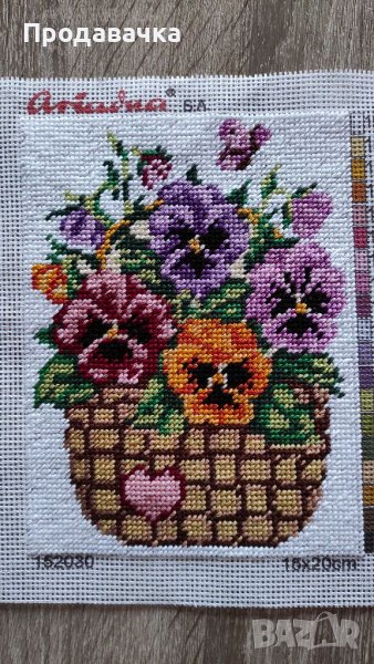 Гоблен теменужки, снимка 1