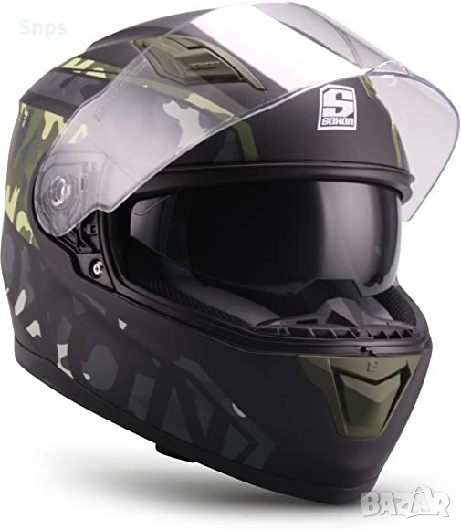 Спортна каска за мотор  Soxon ST-1000, Скутер, BMX, Cruiser, XXL(63-64см), камуфлажна, снимка 1