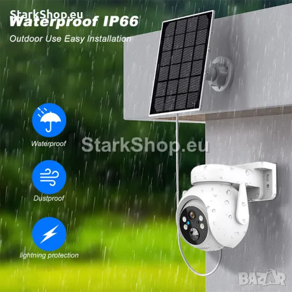 Въртяща соларна камера със сим карта 6MPX, снимка 1