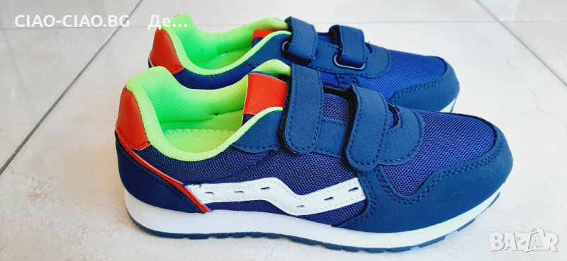 №30-№35, Детски маратонки за момче в синьо с бели и червени акценти, снимка 1