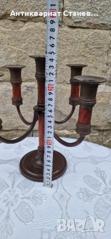 Масивен бронзов свещник , снимка 10 - Други стоки за дома - 52228166