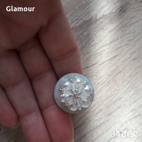 Пръстен със седеф и перли, снимка 2 - Пръстени - 32924413