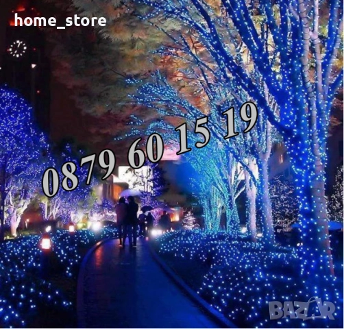Коледни лампички 50 метра на макара, синя светлина, водоустойчиви, снимка 3 - Декорация за дома - 52347724