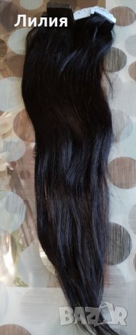 100% естествена коса на стикери! 100гр., 40бр., #01, снимка 2 - Аксесоари за коса - 27151037