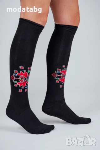 3/4 МОДЕЛ ШЕВИЦА ЗА ТАНЦИ (БЯЛ ЧЕРВЕН И ЧЕРЕН ЦВЯТ) , снимка 2 - Дамски чорапи - 50683336