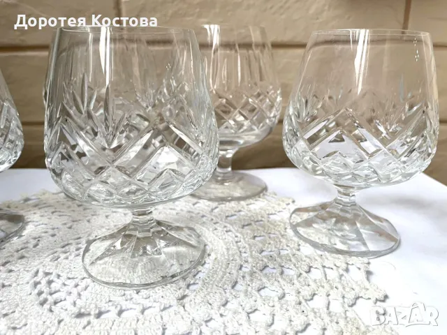 Красиви кристални чаши от Англия, 5 бр , снимка 6 - Антикварни и старинни предмети - 49743172