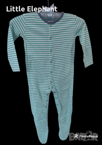Пижамка ромпър за 18-24 мес момченце райе бяло и зелено,Англия/нова