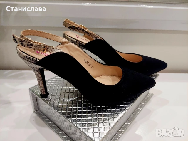 Елегантни отворени обувки, снимка 2 - Дамски обувки на ток - 51205455