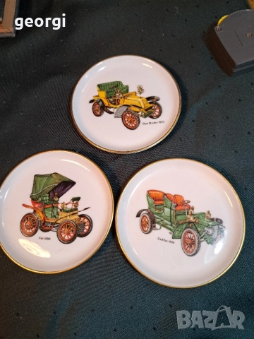 три немски порцеланови чинийки с ретро коли 30/3