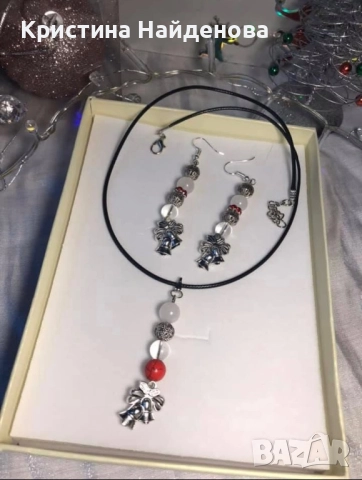 Предлагам коледни бижута с естествени камъни, снимка 4 - Колиета, медальони, синджири - 52522299