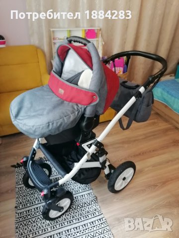 Комбинирана бебешка количка 3в1 Lorelli Mia, Red and Black, снимка 10 - Детски колички - 38033312