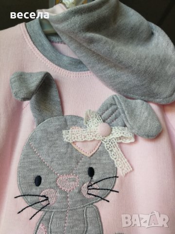 Бебешка блузка с панталонки, розов цвят, снимка 4 - Комплекти за бебе - 38469974