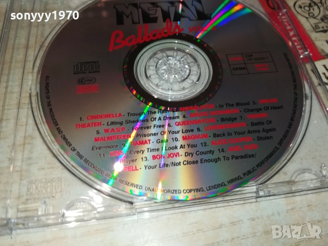 METAL BALLADS CD 2509251528, снимка 8 - CD дискове - 51835796