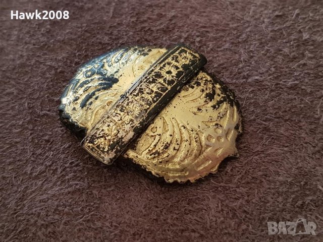 Възрожденска сребърна ПОЗЛАТА гривна кюстек кучка пафти носия , снимка 2 - Антикварни и старинни предмети - 39567437