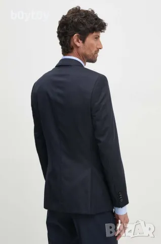 Вълнено сако Hugo Boss в тъмносиньо , снимка 4 - Сака - 50211747