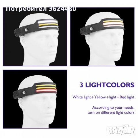 Челник за глава със сензор, снимка 7 - Къмпинг осветление - 43031042